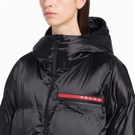 prada down coat womens|Prada nylon full zip jacket.